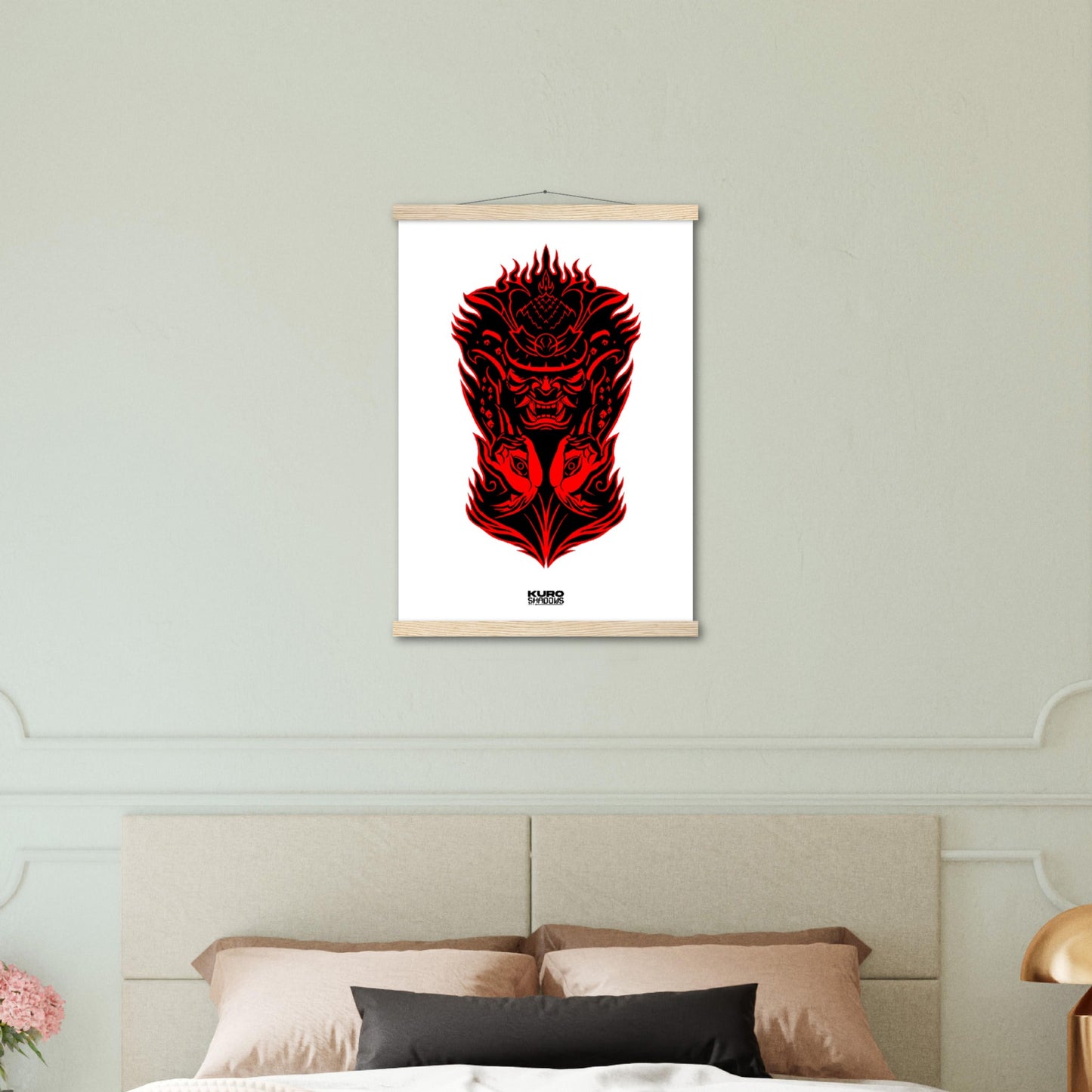 KURO SHADOWS "Red Samurai" Premium Matte Paper Poster with Hanger